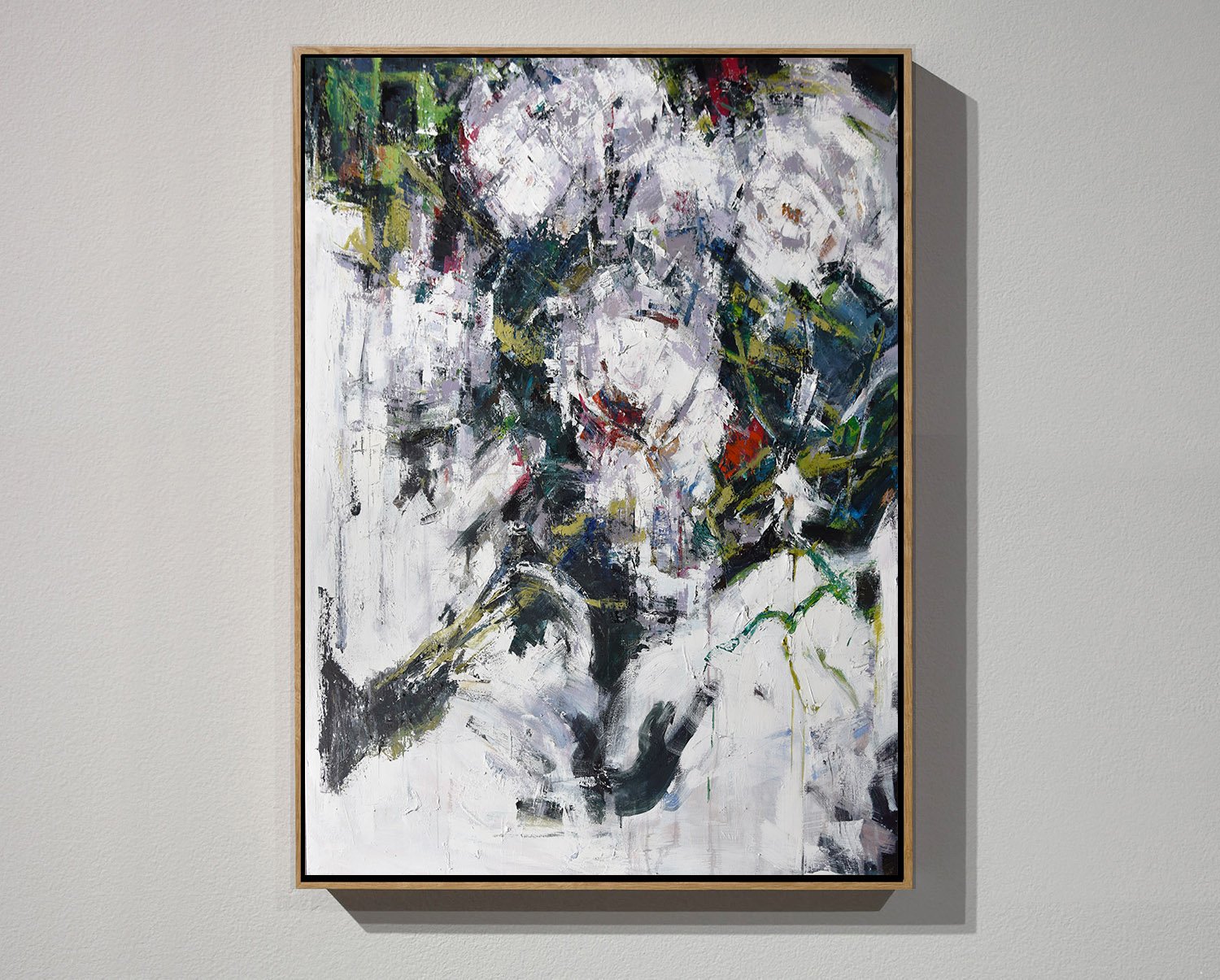 Vertical Abstract Flower Oil Painting #LX78B